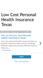 Mobile Screenshot of lowcostpersonahealthinsurancetexas.blogspot.com