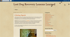 Desktop Screenshot of lostdogrecoverylessonslearned.blogspot.com