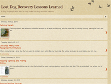 Tablet Screenshot of lostdogrecoverylessonslearned.blogspot.com