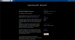 Desktop Screenshot of equivalentweight.blogspot.com