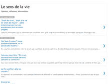 Tablet Screenshot of le-sens-de-la-vie.blogspot.com