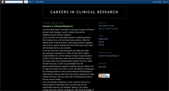 Desktop Screenshot of clinicalresearchcareers.blogspot.com