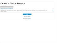 Tablet Screenshot of clinicalresearchcareers.blogspot.com