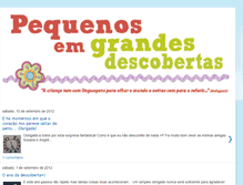 Tablet Screenshot of pequenosemgrandesdescobertas.blogspot.com