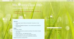 Desktop Screenshot of msmyersclassinfo.blogspot.com