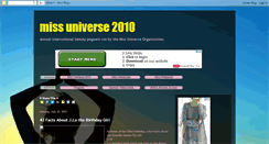 Desktop Screenshot of about-missuniverse2010.blogspot.com