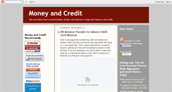 Desktop Screenshot of moneyandcredit.blogspot.com