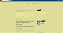 Desktop Screenshot of ecologyforteachers.blogspot.com