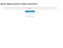 Tablet Screenshot of meherbabaarchivesvideocollection.blogspot.com