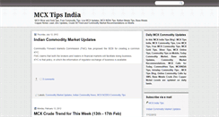 Desktop Screenshot of mcx-tips-india.blogspot.com