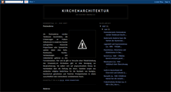 Desktop Screenshot of kirchenachitektur.blogspot.com
