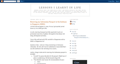 Desktop Screenshot of lessonsilearntinlife.blogspot.com