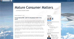 Desktop Screenshot of matureconsumermatters.blogspot.com