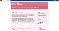 Desktop Screenshot of fivethingsfirst.blogspot.com