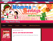 Tablet Screenshot of mommasavings.blogspot.com