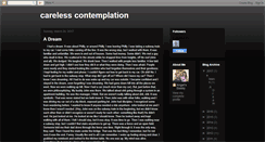 Desktop Screenshot of carelesscontemplation.blogspot.com