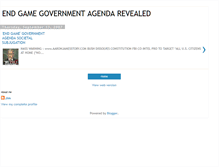 Tablet Screenshot of endgamegovernmentagenda.blogspot.com