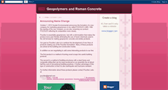 Desktop Screenshot of geopolymersandromanconcrete.blogspot.com