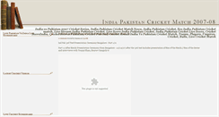 Desktop Screenshot of indiapakistancricketmatch2007.blogspot.com