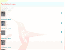 Tablet Screenshot of anushadesigns.blogspot.com
