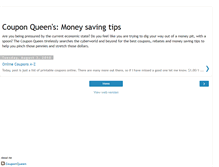 Tablet Screenshot of couponqueensmoneysavingtips.blogspot.com