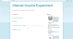 Desktop Screenshot of internetincomeexperiment.blogspot.com