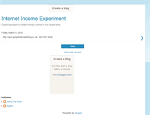Tablet Screenshot of internetincomeexperiment.blogspot.com