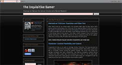 Desktop Screenshot of inquisitivegamer.blogspot.com