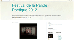 Desktop Screenshot of festivaldelaparolepoetique.blogspot.com