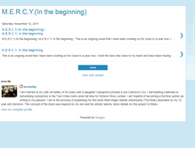 Tablet Screenshot of mercyinthebeginning-donkelley.blogspot.com