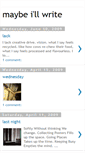 Mobile Screenshot of maybeillwrite.blogspot.com