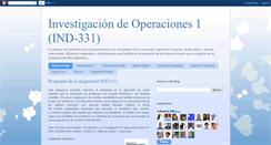 Desktop Screenshot of investigaciondeoperacionesind331.blogspot.com