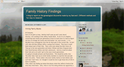 Desktop Screenshot of familyhistoryfindings.blogspot.com