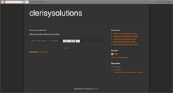 Desktop Screenshot of clerisysolutions.blogspot.com