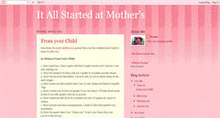 Desktop Screenshot of itallstartedatmothers.blogspot.com