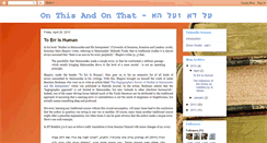 Desktop Screenshot of onthisandonthat.blogspot.com