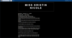 Desktop Screenshot of misskristinnicole.blogspot.com