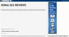 Desktop Screenshot of nokia-e63-reviews.blogspot.com