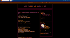 Desktop Screenshot of leofailsatblogging.blogspot.com