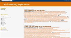 Desktop Screenshot of my-investing-experience.blogspot.com