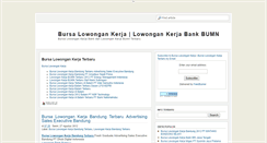 Desktop Screenshot of bursakerjaan-lowonganblog.blogspot.com