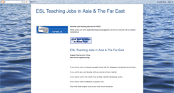 Desktop Screenshot of eslteachingjobsinasia.blogspot.com