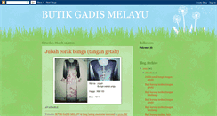 Desktop Screenshot of butikgadismelayu.blogspot.com