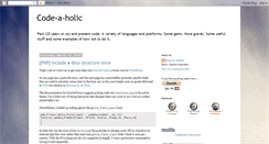 Desktop Screenshot of codeaholic.blogspot.com