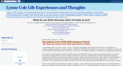 Desktop Screenshot of lynnecolelifeexperiencesandthoughts.blogspot.com