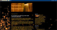 Desktop Screenshot of isolationincomplete.blogspot.com