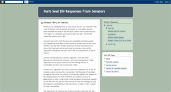 Desktop Screenshot of harbsealbillresponsesfromsenators.blogspot.com