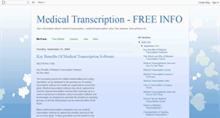 Desktop Screenshot of medicaltranscriptionfreeinfo.blogspot.com