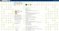Desktop Screenshot of findingtheoneness.blogspot.com