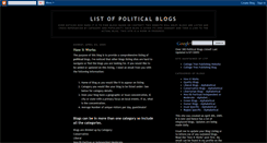 Desktop Screenshot of politicalbloglistings.blogspot.com
